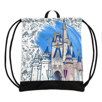 Disney Parks Ink & Paint Cinderella Castle Cinch Sack Walt Disney World New
