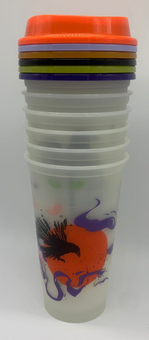 Starbucks Halloween 2022 Glow in the Dark Lids Reusable Cups Set of 6 New w Box