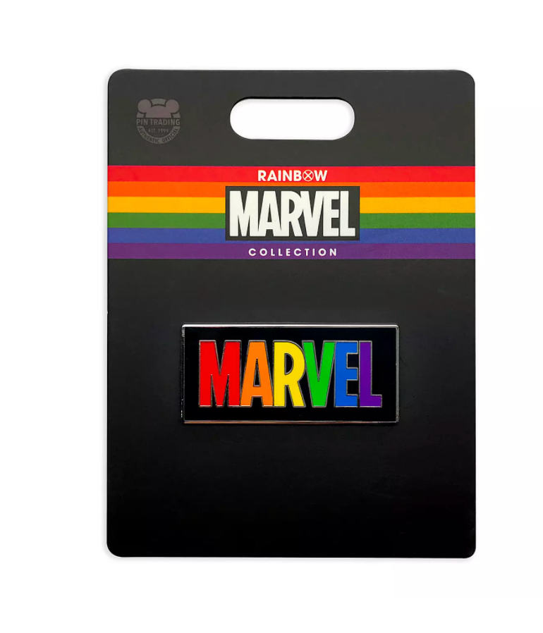 Disney Parks Rainbow Collection Marvel Logo Pin New with Card