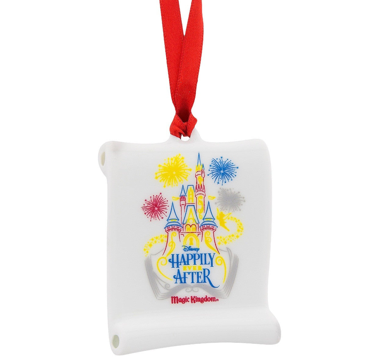 Disney Parks Happily Ever After Ceramic Scroll Ornament New With Tags