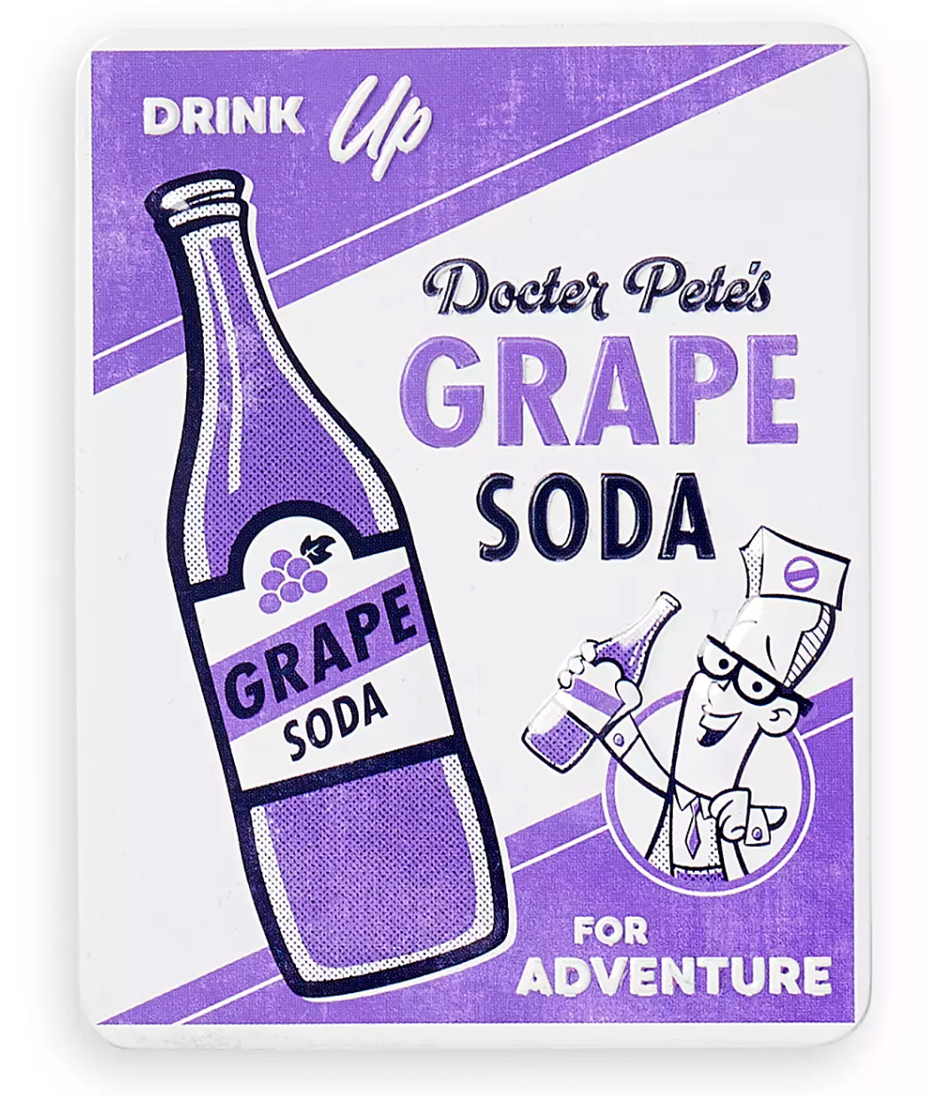 Disney Parks Up Docter Pete's Grape Soda for Adventure Tin Magnet New
