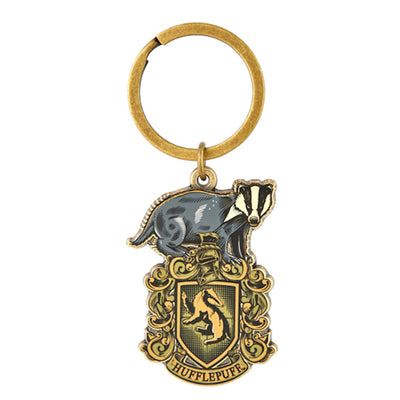 Universal Studios Harry Potter Hufflepuff Crest Metal Keychain New with Tags