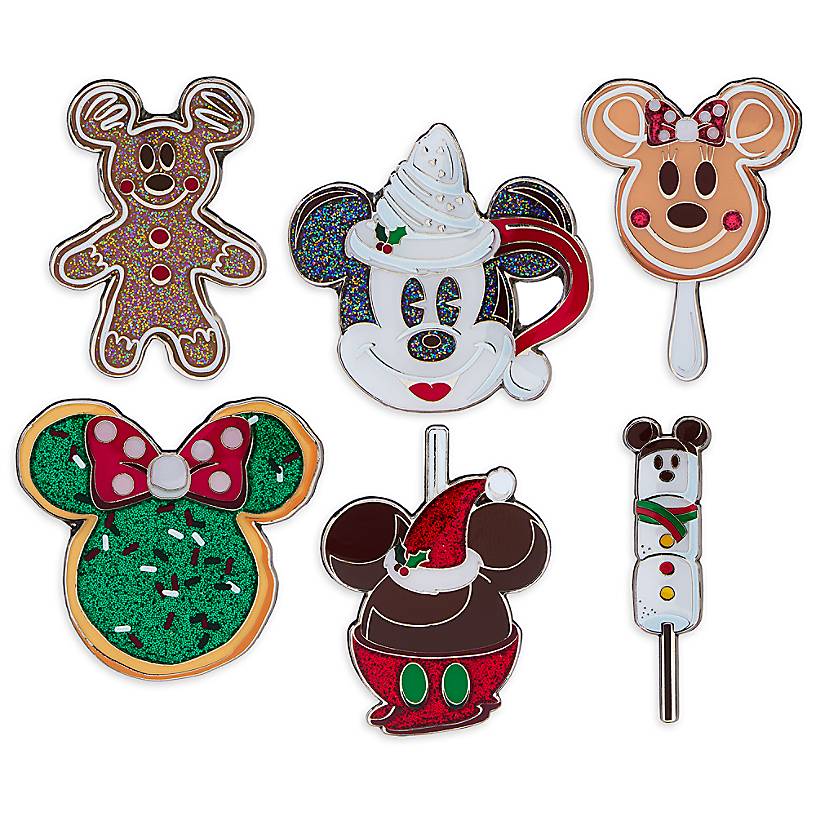 Disney Parks Holiday Park Foods Pin Set of 6 New with Card