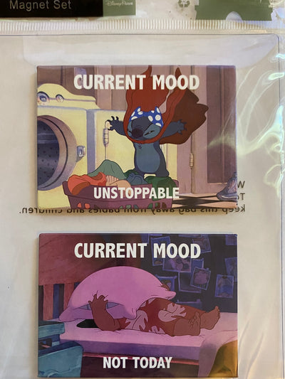 Disney Parks Stitch Unstoppable Lilo Not Today Current Mood Magnet Set New