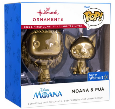 Hallmark 2022 Funko Pop Disney Moana and Pua Gold Christmas Ornament New