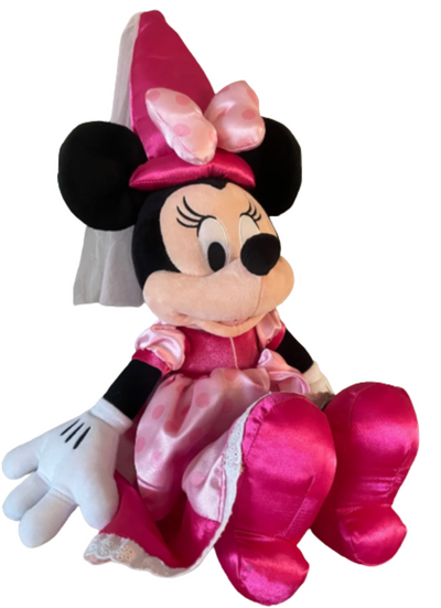 Disney Parks Princess Minnie Mouse Magic Kingdom Pink Satin Dress Plush New Tag