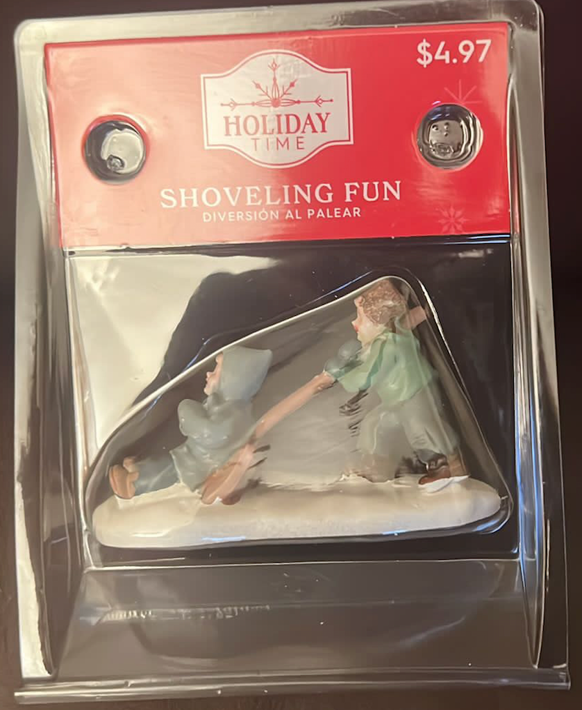 Holiday Time Shoveling Fun Christmas Figurine New With Box