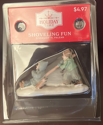 Holiday Time Shoveling Fun Christmas Figurine New With Box