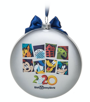 Disney Parks WDW 2020 Mickey and Friends Disk Snowglobe Christmas Ornament New