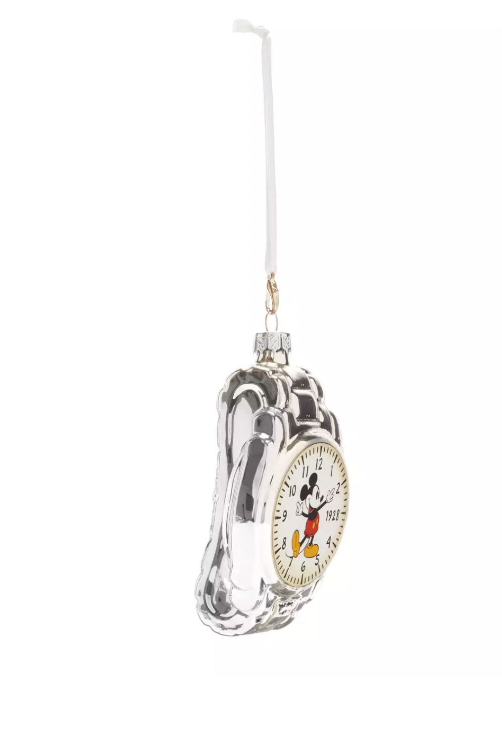 Disney Sketchbook Mickey Watch Glass Hanging Christmas Ornament New with Tag