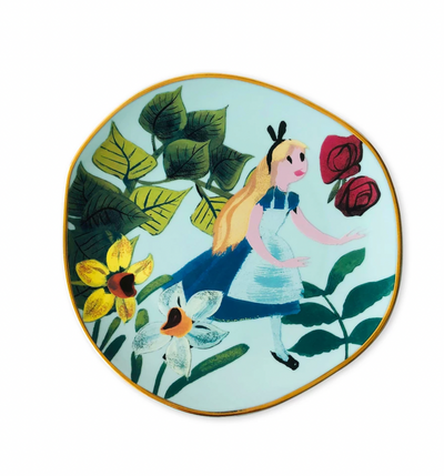 Disney Alice in Wonderland 70th by Mary Blair Dessert Plate Set of 4 New w Box