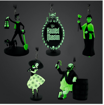 Disney Parks The Haunted Mansion Glow-in-the-Dark Ornament Set New with Box