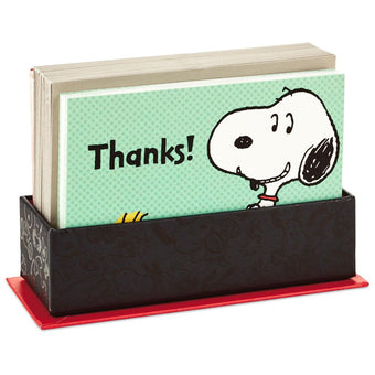 Peanuts Snoopy Assorted Blank Note Cards With Caddy Box of 40 New