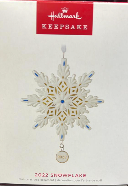 Hallmark 2022 Snowflake Porcelain Christmas Ornament New With Box