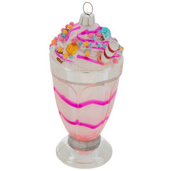 Robert Stanley Glitter Sprinkles Milkshake Glass Christmas Ornament New Tag