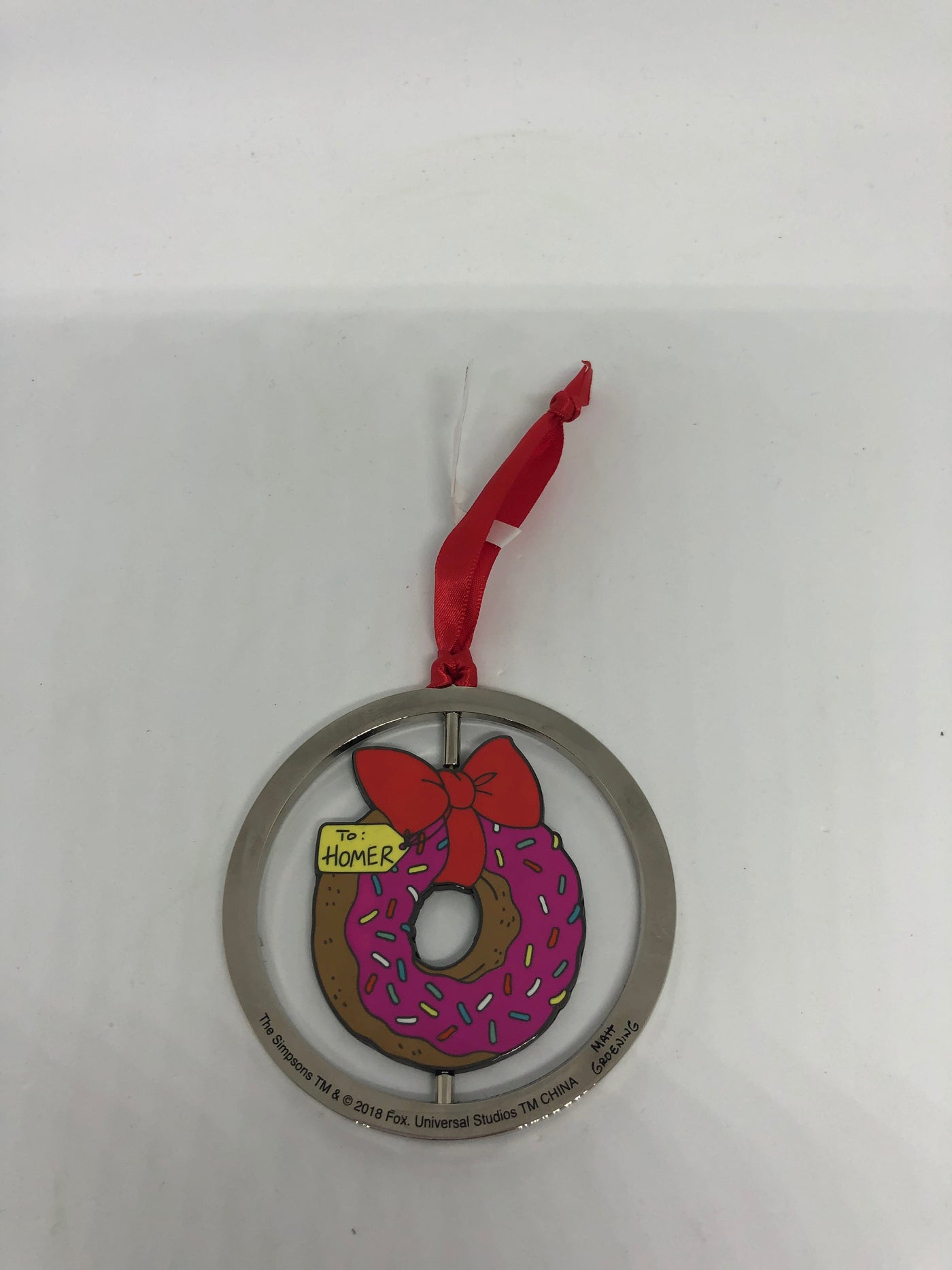 Universal Studios The Simpsons Donut to Home Spinner Metal Ornament New with Tag