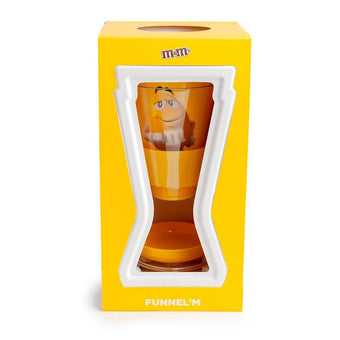 M&M's World Candy Yellow Funnel Dispenser New with Box