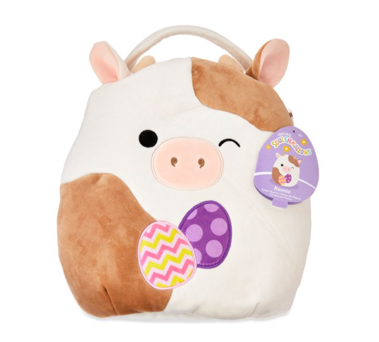 Squishmallows Ronnie the Cow Easter Basket Plush New with Tag