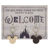 Disney Parks Welcome to All Who Come to This Happy Place Key Ring Holder New