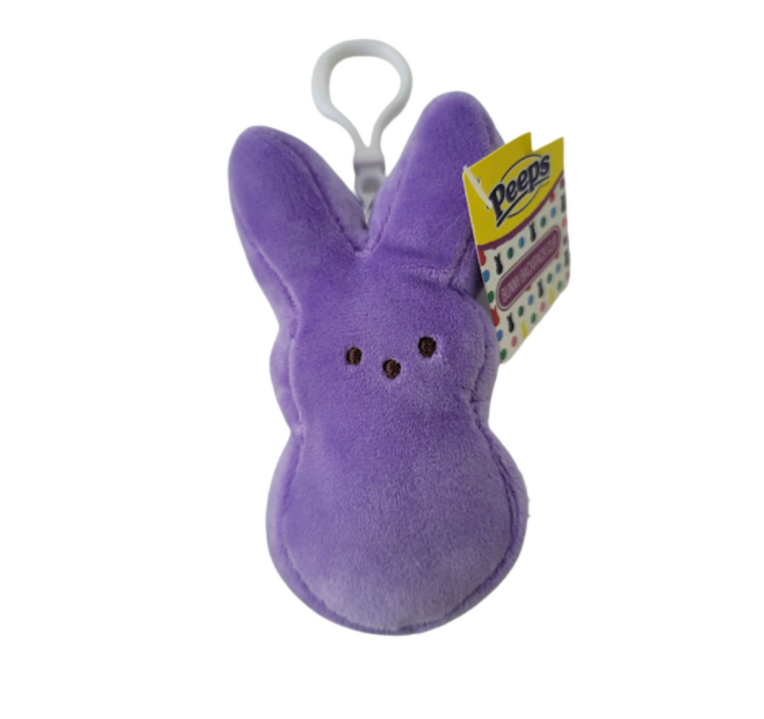 Peeps Easter Peep Purple Bunny Backpack Clip Plush Keychain New