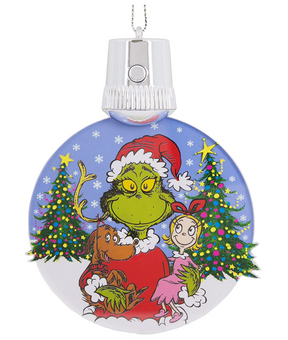 Hallmark Dr. Seuss The Grinch Light-UP Christmas Ornament New with Box