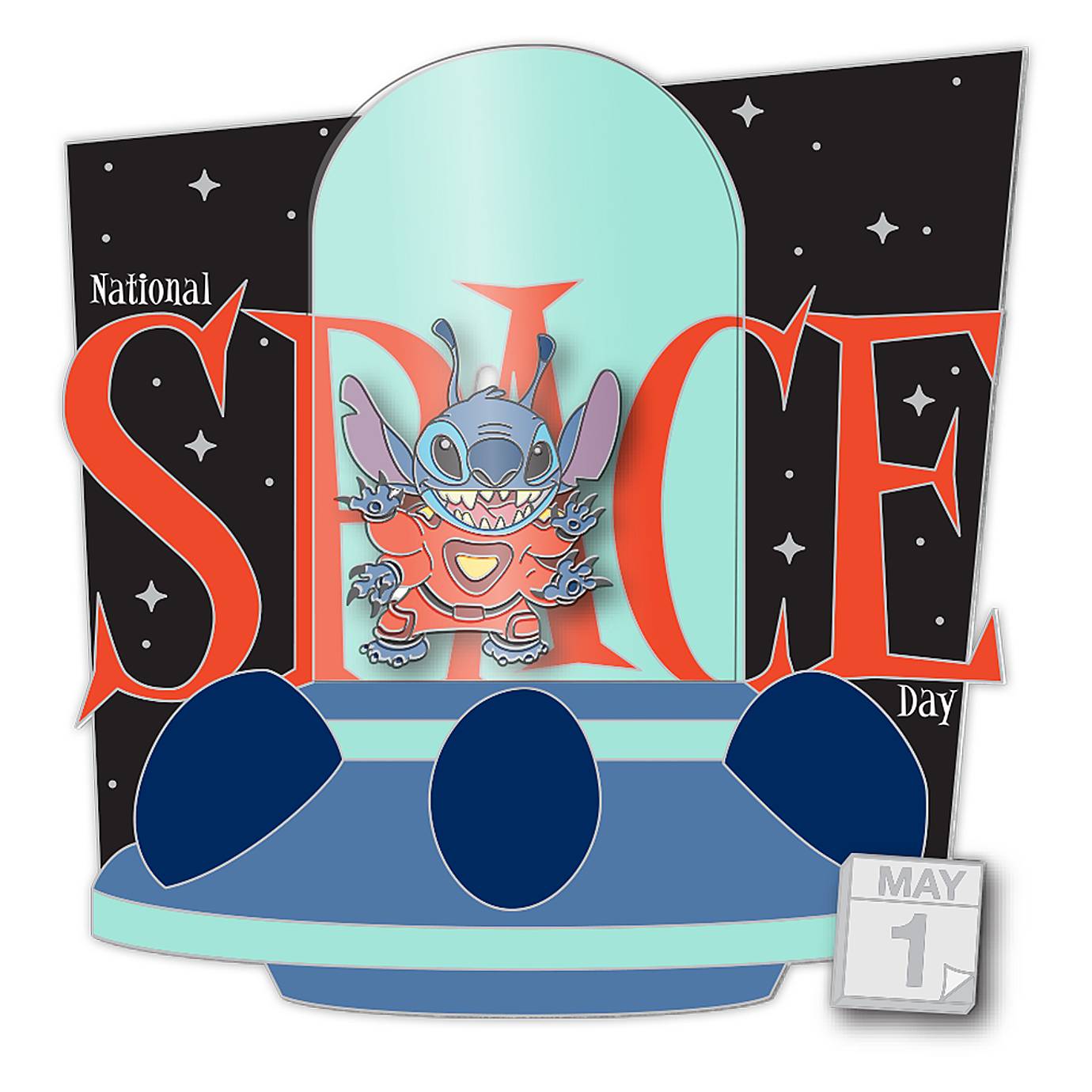 Disney Stitch National Space Day 2020 Pin of the Month Limited Edition New