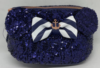 Disney Cruise Line Minnie Ear Bow Anchor Sequined Fanny Pack Belt Bag New