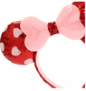 Disney Parks WDW Valentine Pink Red Sequin Minnie Ears Headband Adult New Tag
