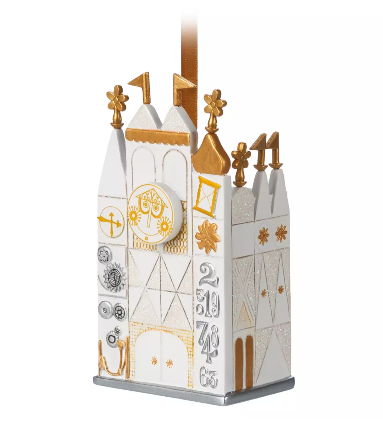 Disney Sketchbook It's a Small World Clock Disneyland Christmas Ornament New