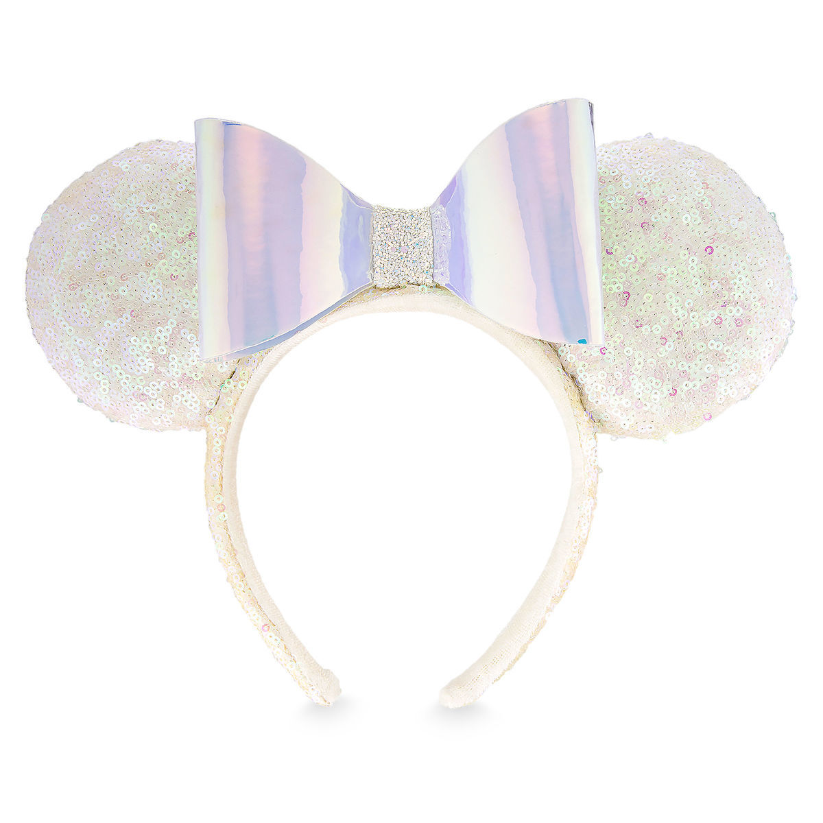 Disney Parks Iridescent Sequins Minnie Mouse Ears Headband New with Tags
