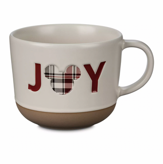 Disney Parks Plaid Mickey Homestead Joy Holiday Christmas Coffee Mug New