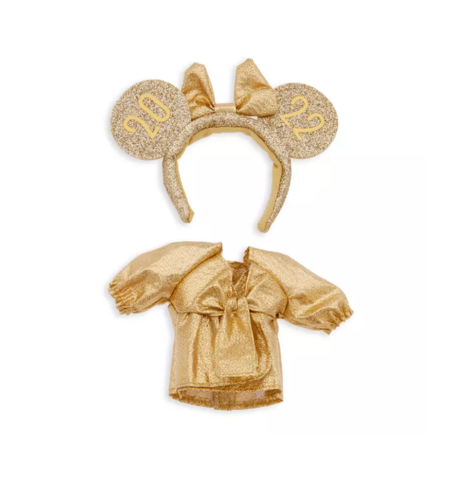 Disney NuiMOs Outfit Gold Wrap Dress with Gold 2022 Ear Headband New with Card