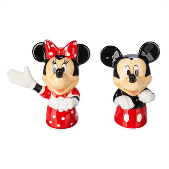 Disney Store Mickey and Minnie Holiday Salt and Pepper Shaker Set New with Box