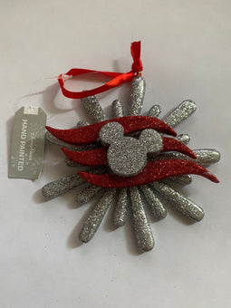 Disney Cruise Line Mickey Icon Glitter Snowflake Christmas Ornament New with Tag