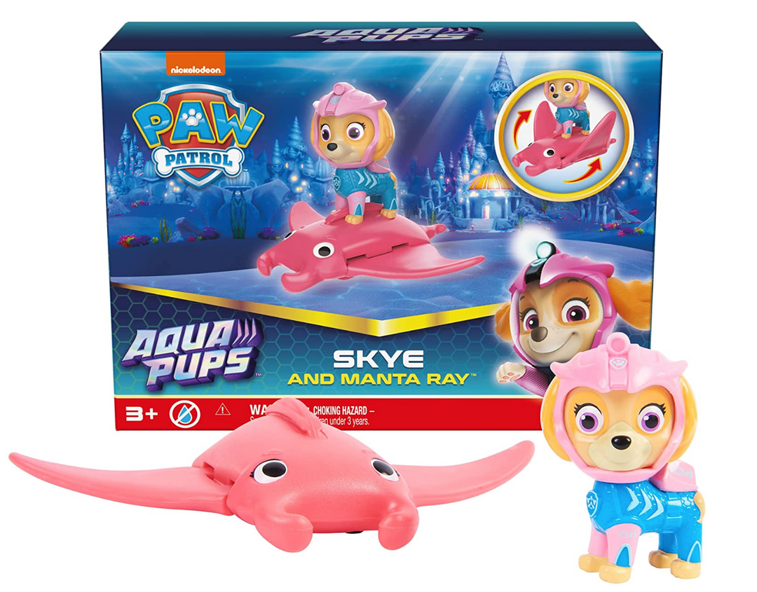 PAW Patrol Aqua Pups Skye and Manta Ray Action Figure Set Kid Toy