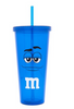 M&M's World Blue Character Lip Tumbler with Straw New