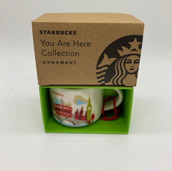 Starbucks Coffee You Are Here London England Ceramic Mug Ornament New with Box