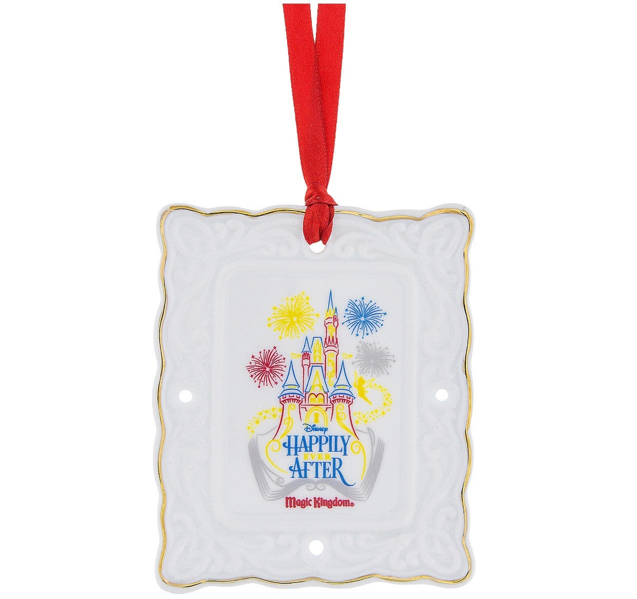 Disney Parks Happily Ever After Ceramic Frame Ornament New With Tags
