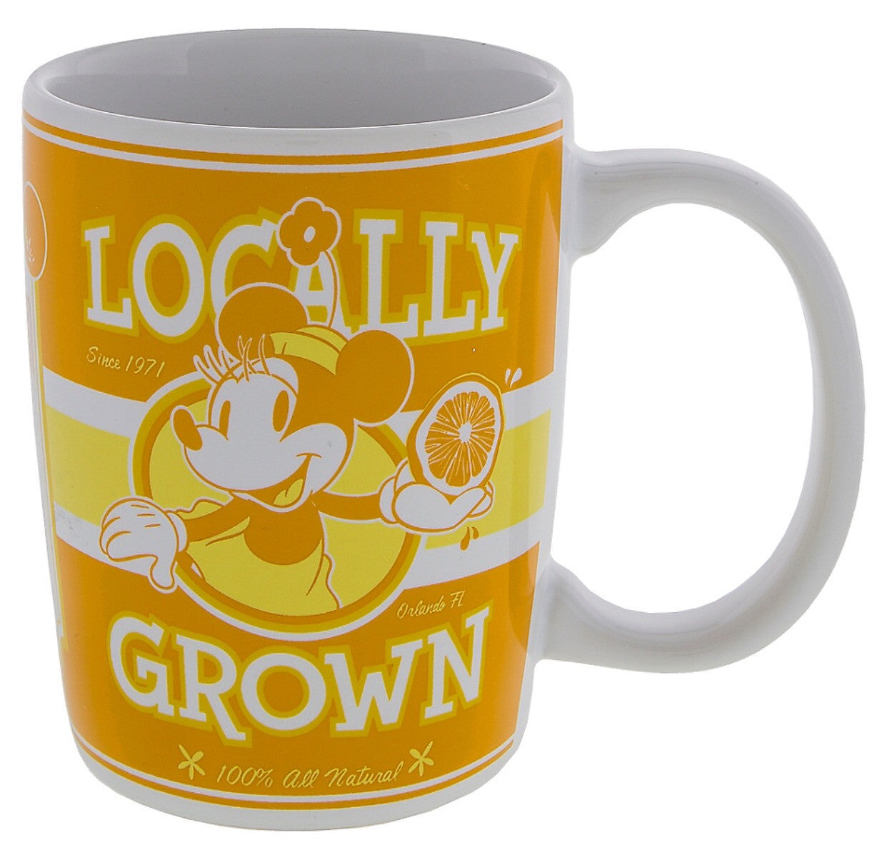 Disney Parks Minnie Locally Grown 100% All Natural Ceramic Coffee Mug New