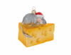 Robert Stanley 2021 Mouse on Swiss Cheese Glass Christmas Ornament New with Tag