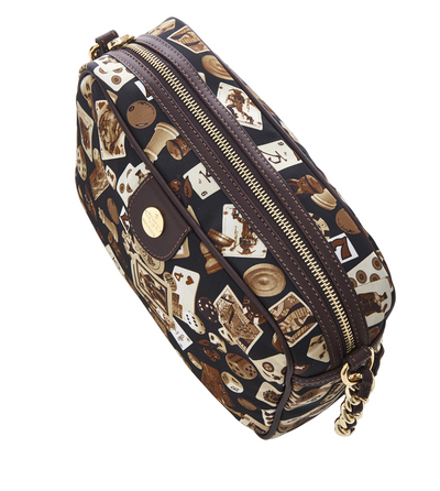 Las Vegas Life is a Game All Brown Bag Crossbody Made in Italy Divo Diva New