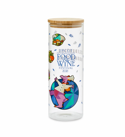 Disney Epcot Food and Wine 2021 Annual Passholder Figment Glass Canister New