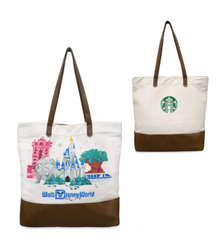 Disney 2021 Walt Disney World 4 Parks Starbucks Canvas Tote New with Tag