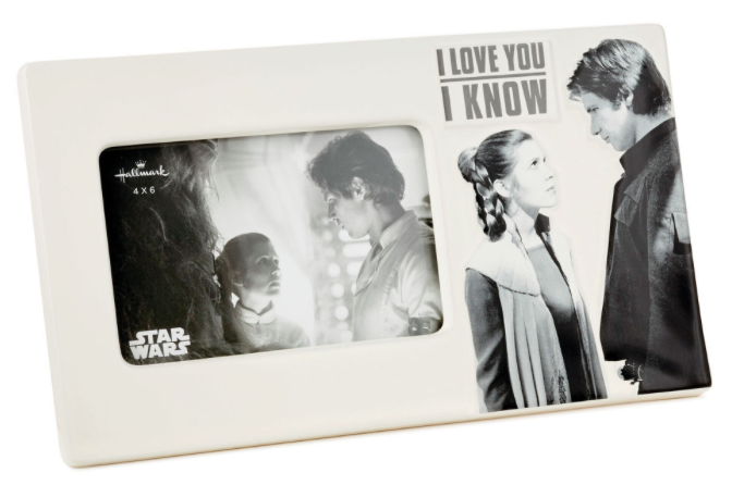 Hallmark Star Wars Han Solo Princess Leia I Love You I Know Picture Frame New