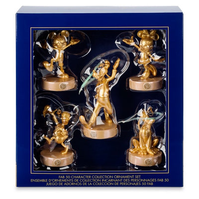 Disney Walt Disney World 50th Fab 50 Magic Kingdom Christmas Ornament Set New