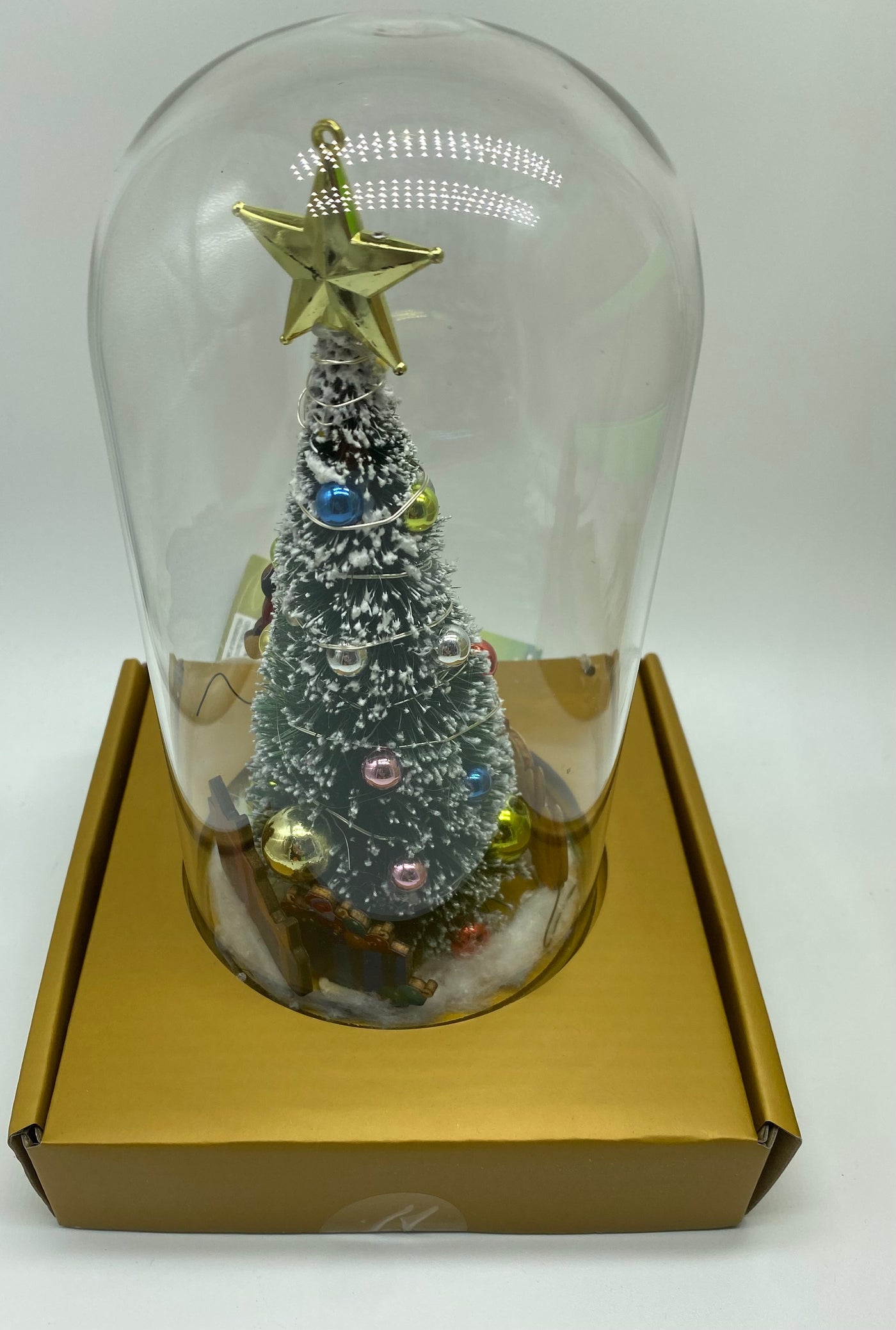 Disney Mickey Santa and Pluto Dome Christmas Tree Light Up Figurine New with Box