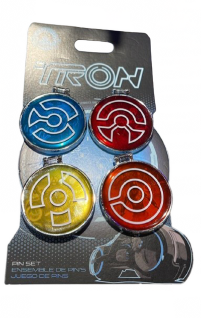 Disney Parks 2023 Tron Lightcycle Run Booster Pin Set of 4 New with Card