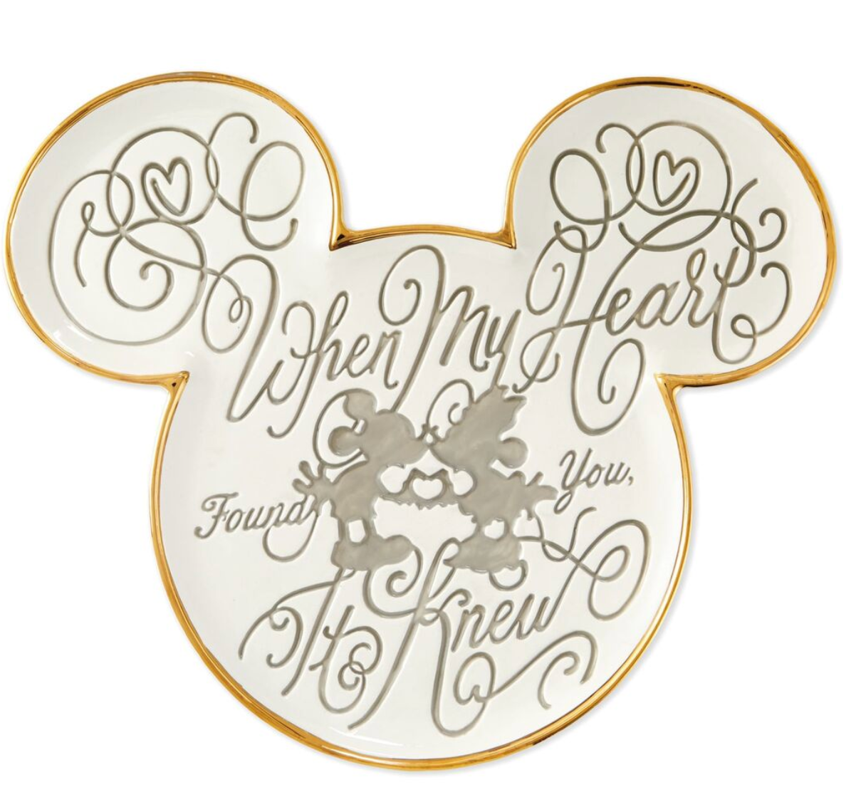 Hallmark Valentine Disney Mickey and Minnie My Heart Found You Plate New
