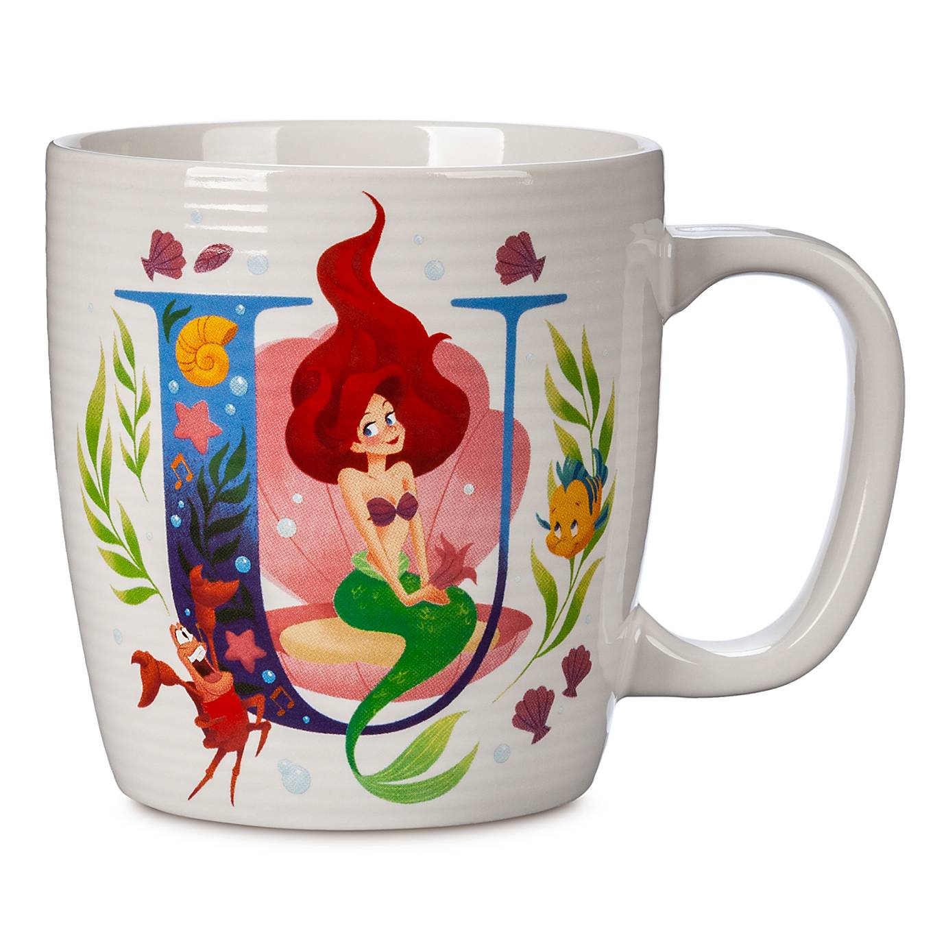 Disney Parks ABC Letters U is for Under the Sea Ceramic Coffee Mug New