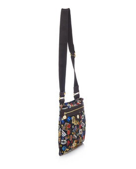 Madrid Life is a Game Black Brown Shoulder Bag Made in Italy by Divo Diva New